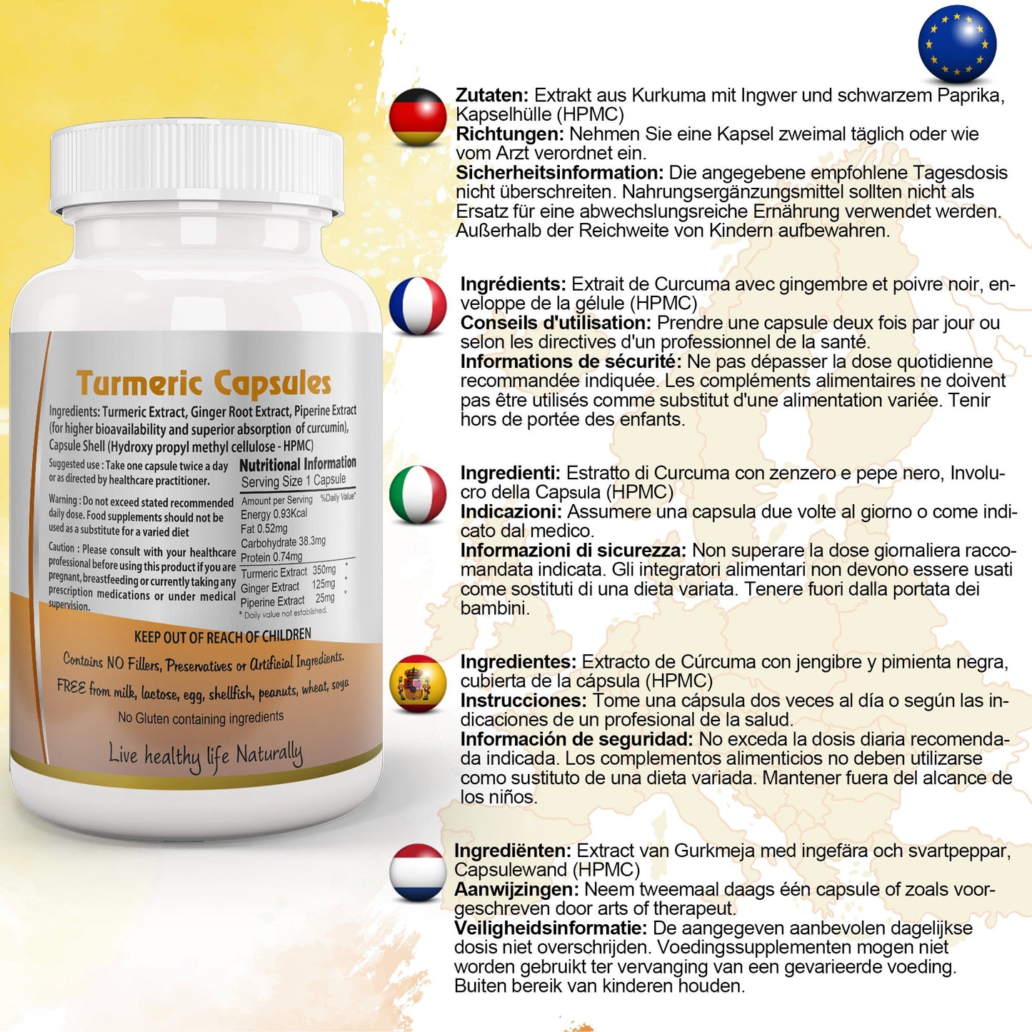Turmeric with Ginger and Black pepper Capsule